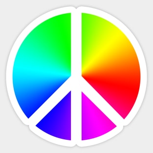 Negative Space Rainbow Peace Sign Sticker